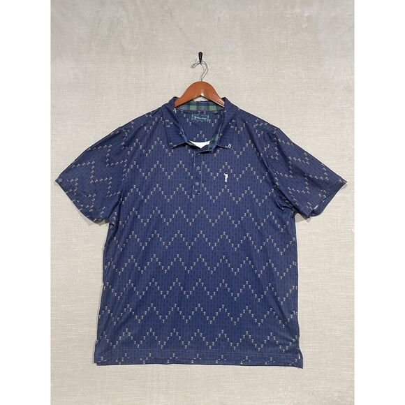 William Murray Men's Performance Golf Polo Shirt‎  Beer Keep Em Coming Blue XXL - Picture 2 of 7